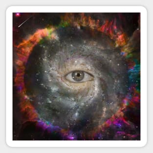 All seeing eye in space Sticker